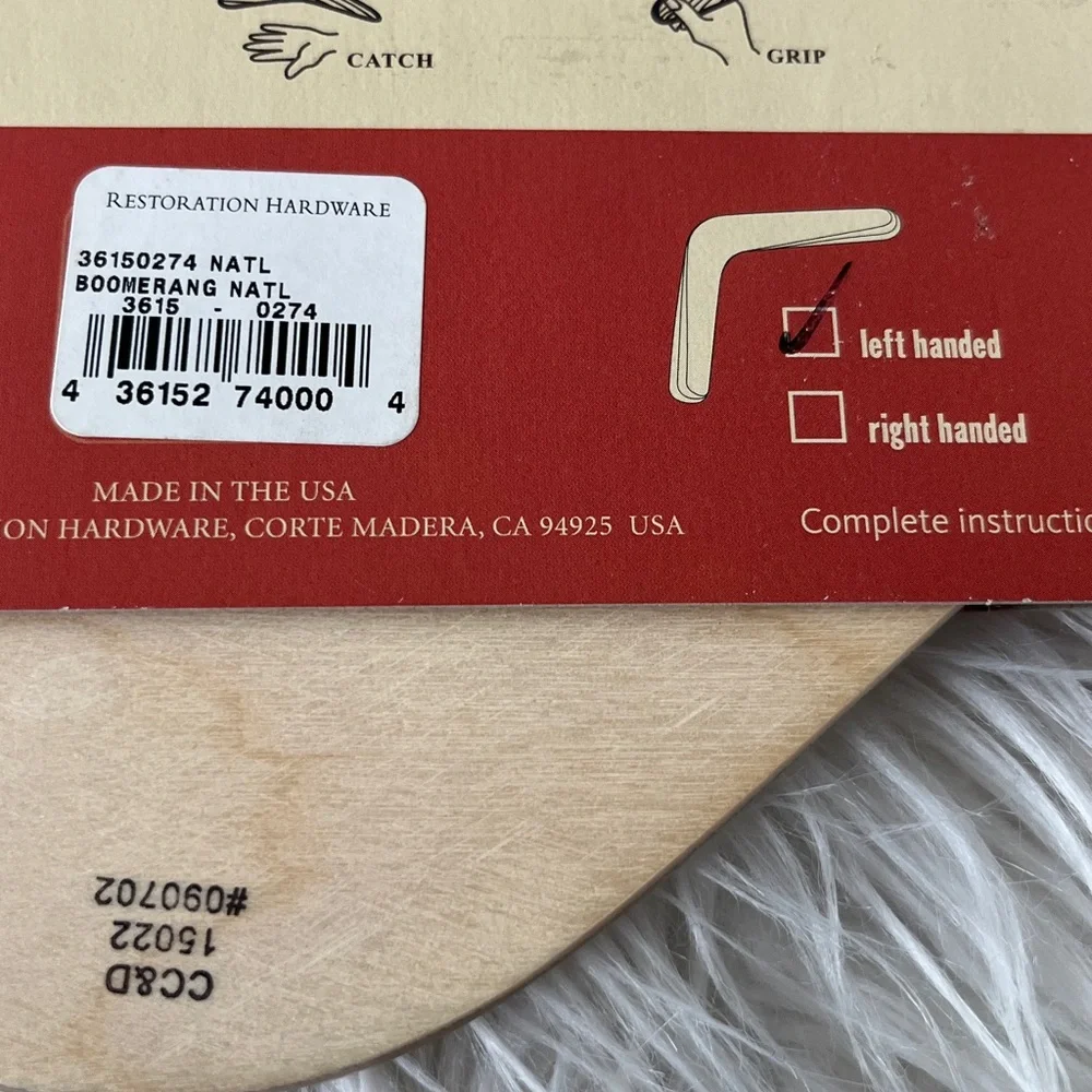 Birch Wood Boomerang - Left Handed